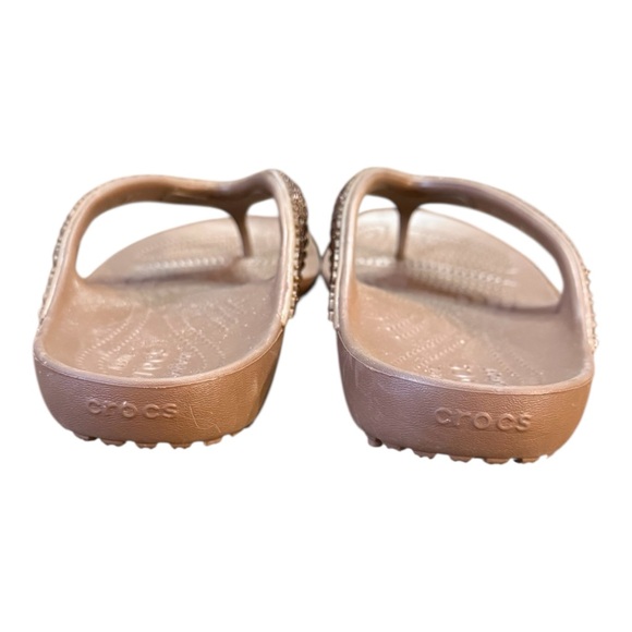 Crocs Kadee II Embellished Flip Flop Women’s Size 9 Bronze - Picture 2 of 8